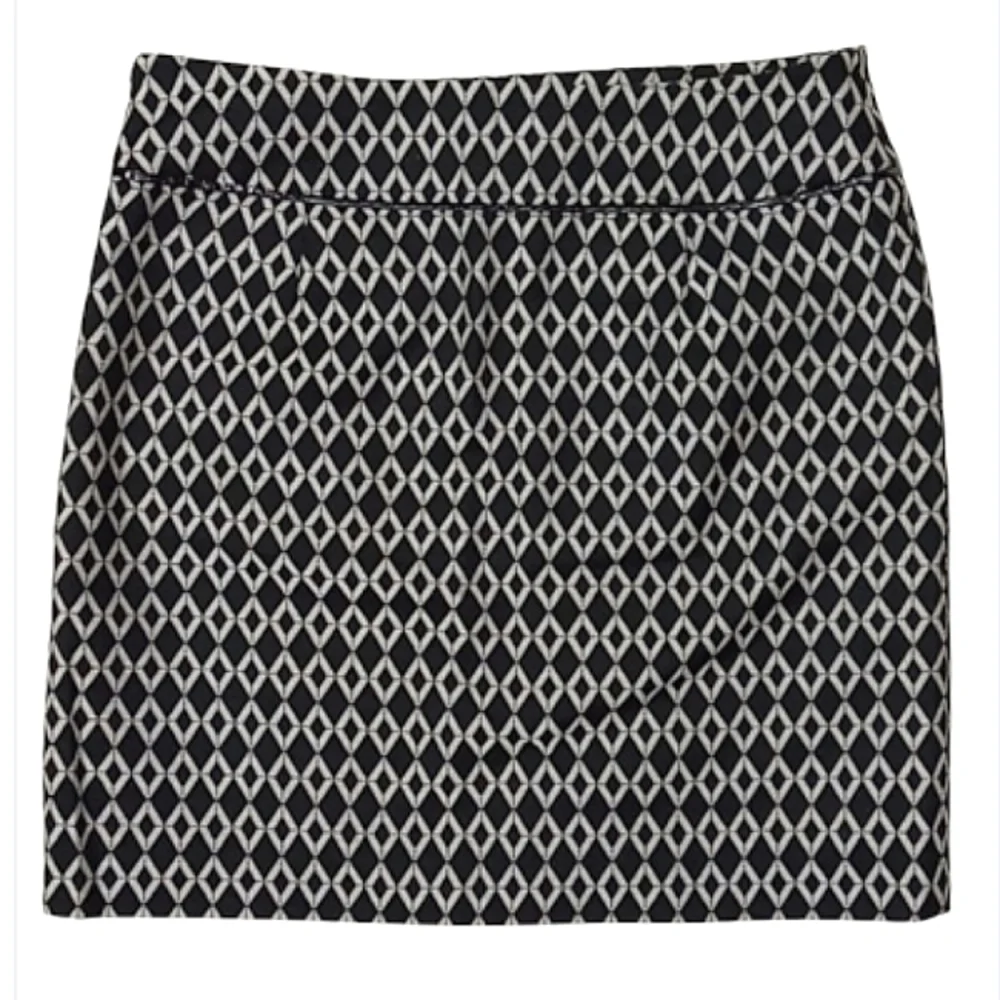 INC International Concepts Chainlink Skirt Black White Faux Leather Trim Sz 6 - Picture 9 of 12